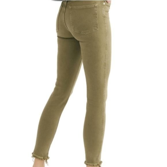 Free People army green raw hem high rise jeggings NWT woman's size 30 - Picture 2 of 8